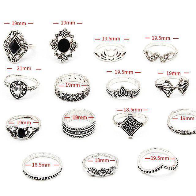 15 pcs Trendy Rings set