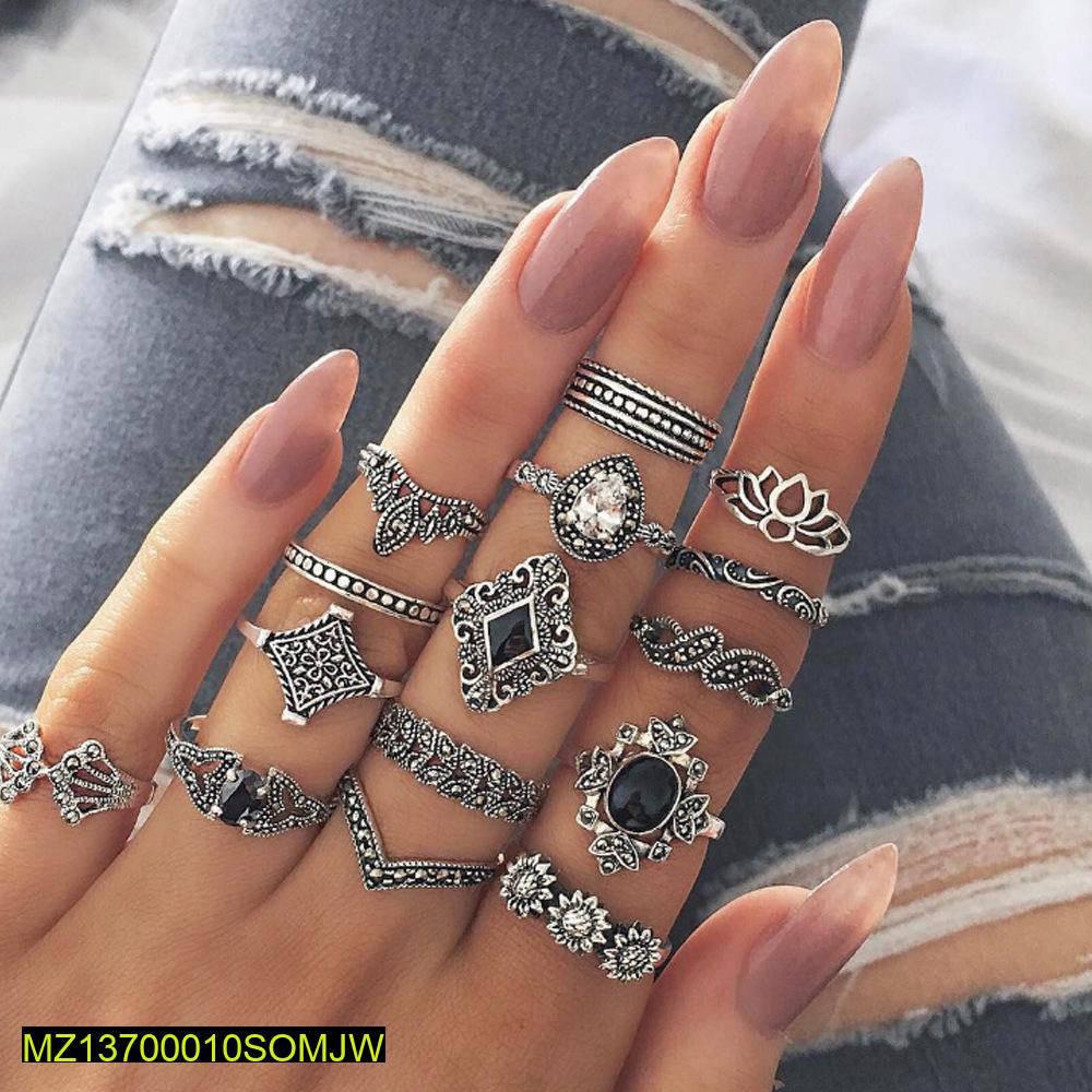 15 pcs Trendy Rings set